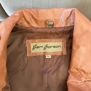 Rem Garson Leather Jacket in Peach